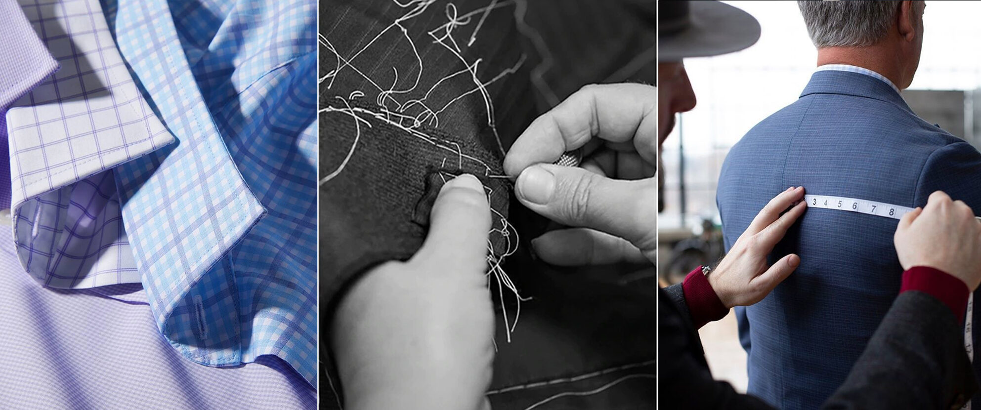 Edward's Men's Wear Custom Clothing: Tailoring and sewing collage.